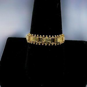 14K Yellow Gold Ring size 9 Flexible Chain Vintage 90s Imperial Gold